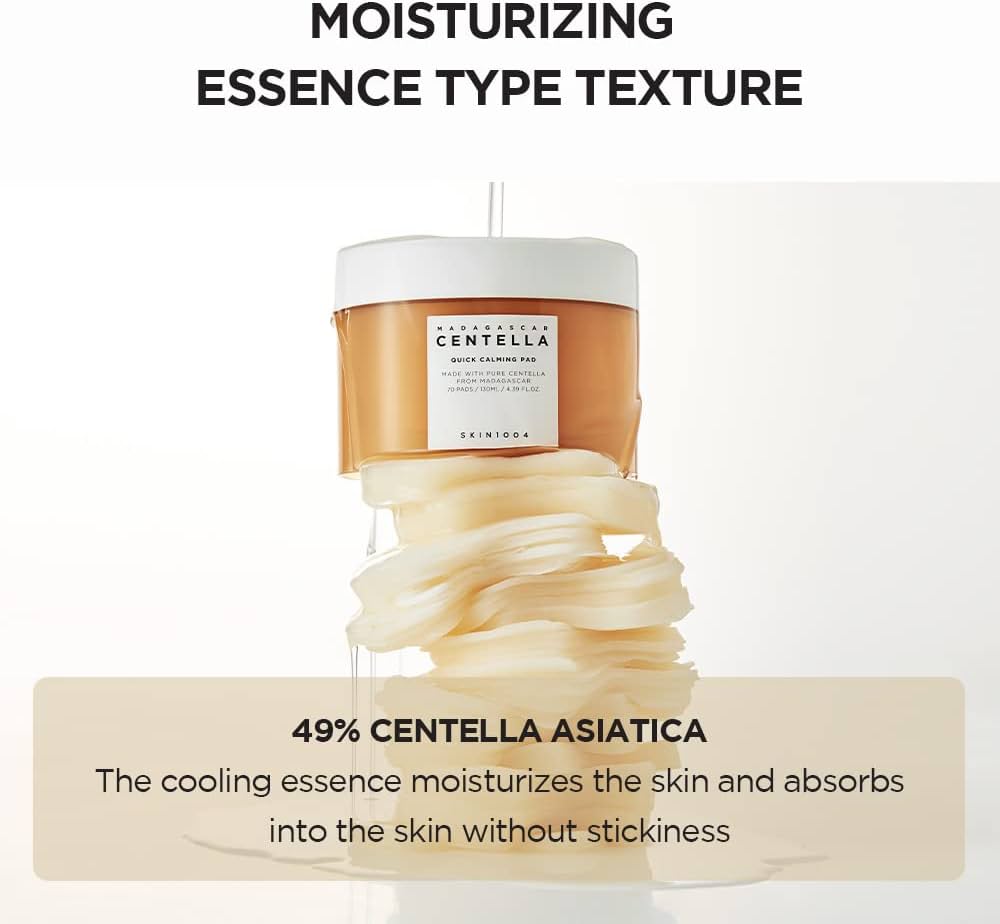 CENTELLA - SKIN1004 Madagascar Centella Quick Calming Pad 70 Pads 130ml - Quick Soothing Effect for Sensitive Skin