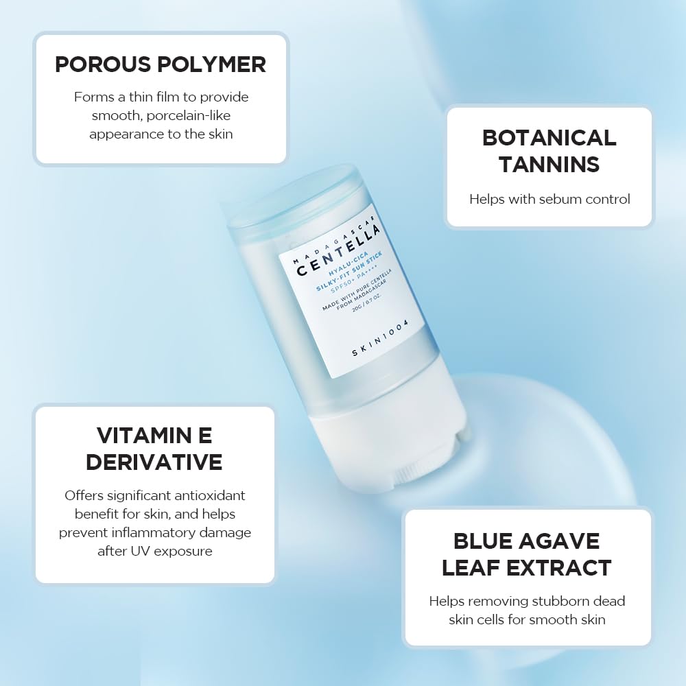 SKIN1004 Madagascar Centella Hyalu-Cica Silky-Fit Sun Stick SPF50+ PA++++ – Protector Solar en Barra con Centella Asiática y Ácido Hialurónico (20g)