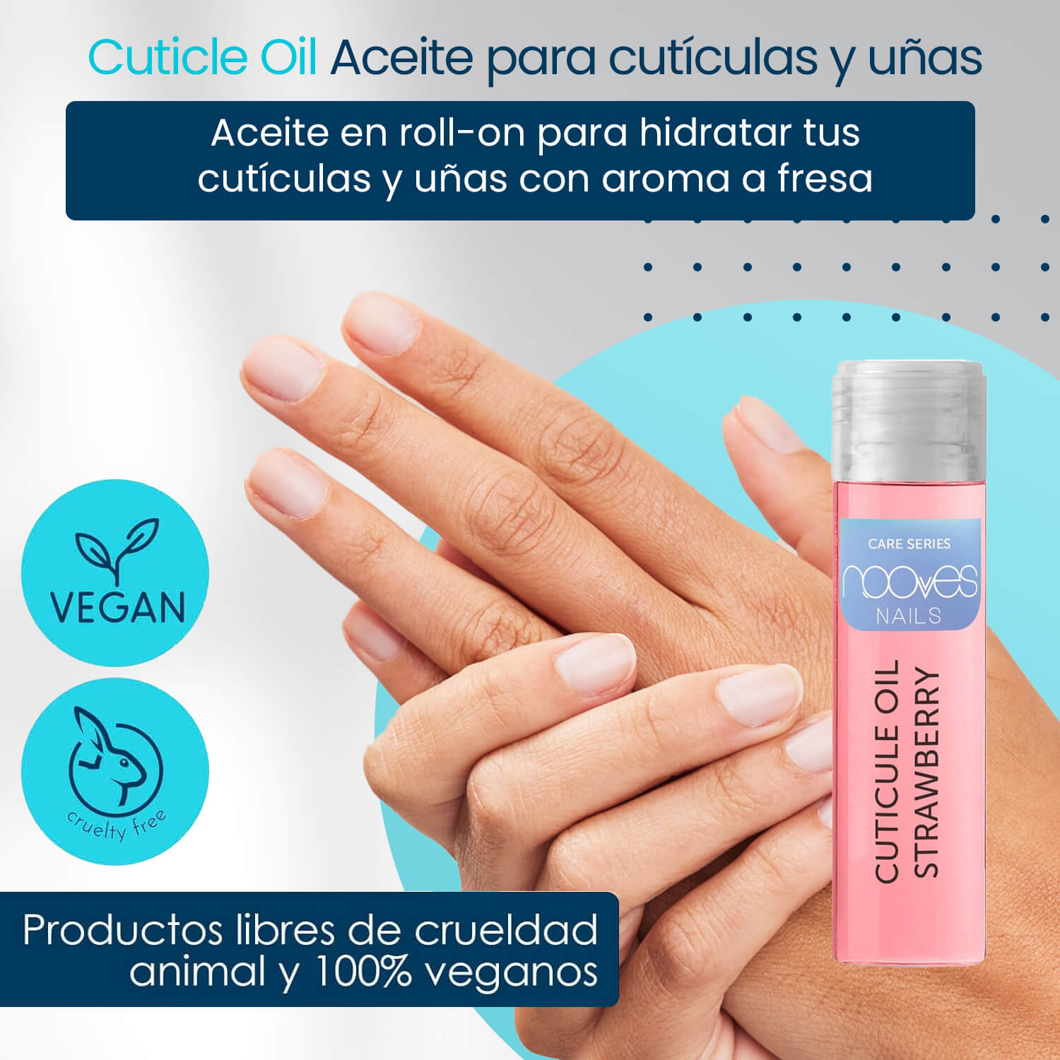 Cuticle Oil Strawberry Roll On 10ml - Aceite para cutículas Aroma Fresa - Nooves Nails-1