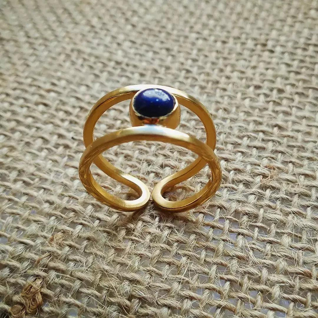Anillo Doble Hilo Lapislazuli
