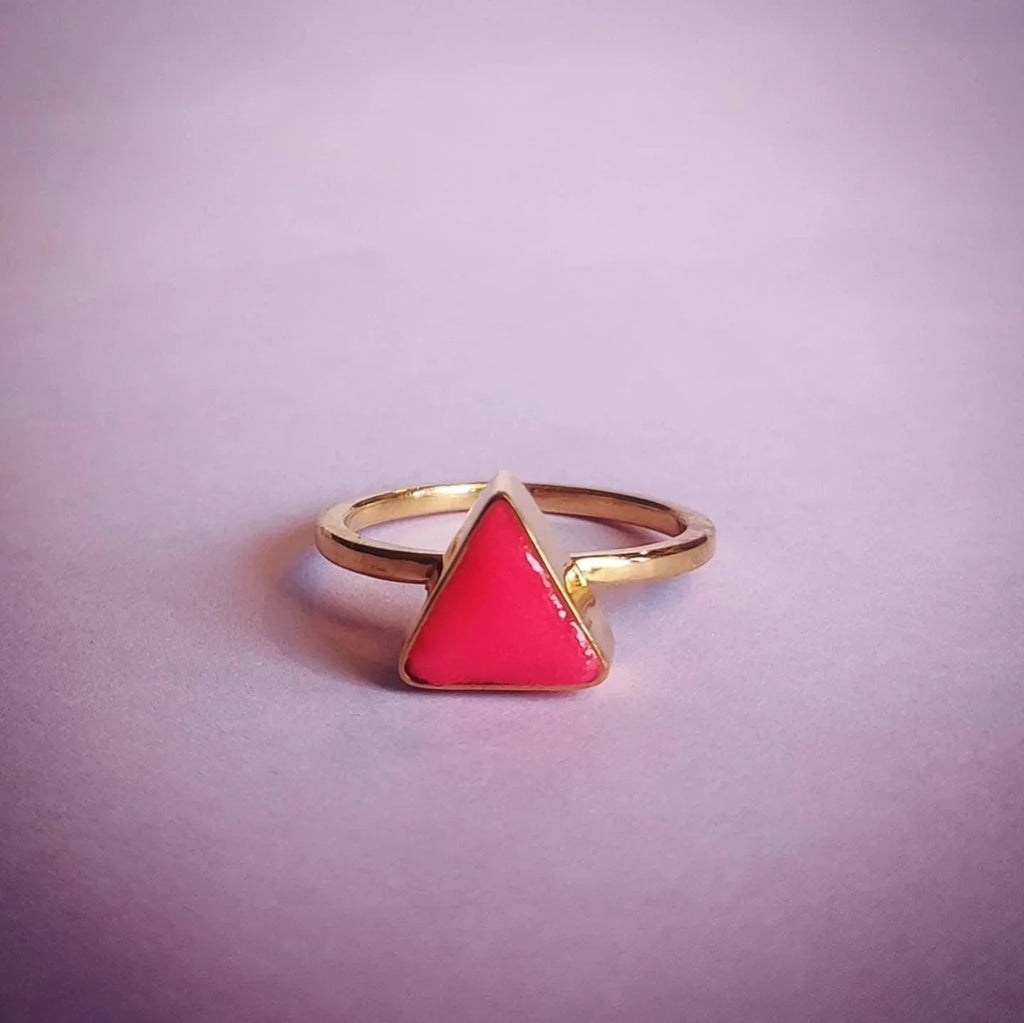 Anillo Triángulo Fosforescente